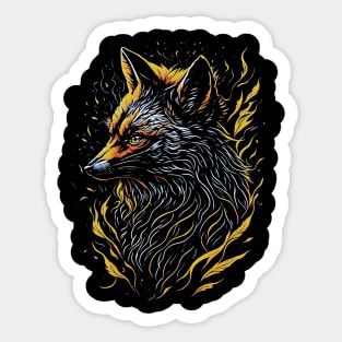 Yellow Fox art Sticker